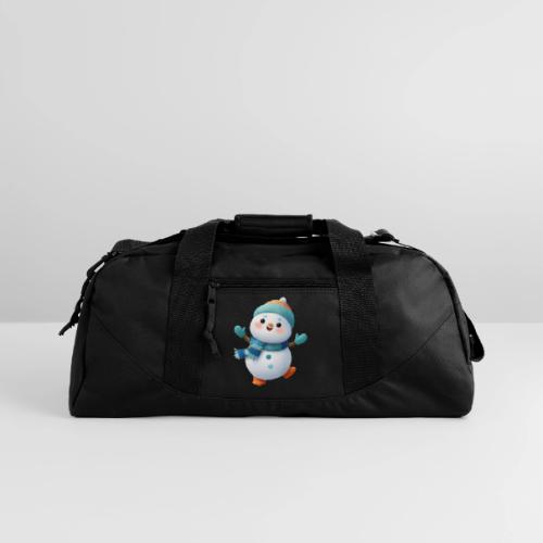 Joyful Cartoon Snowman Arms Up - Recycled Duffel Bag