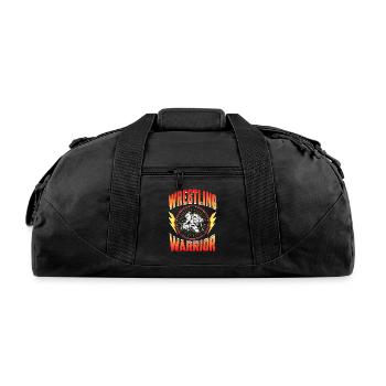Wrestling Warrior Hobby Wrestler Wrestle - Recycled Duffel Bag - black - Front