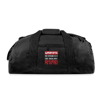 Anime Fan Lover Present Japanese Cartoon Cosplay - Recycled Duffel Bag - black - Front