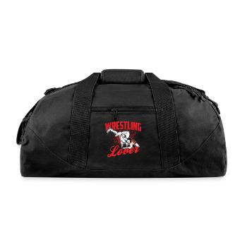 Wrestling Lover Hobby Wrestler Wrestle - Recycled Duffel Bag - black - Front