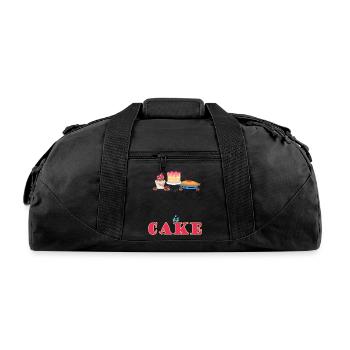 fake but love Cake 1 - Recycled Duffel Bag - black - Front