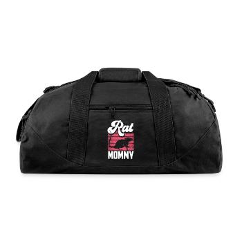 Rat Mommy Animal Rats Cute Lover - Recycled Duffel Bag - black - Front