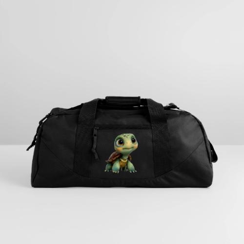 Adorable Cartoon Baby Turtle with Big Eyes - Recycled Duffel Bag