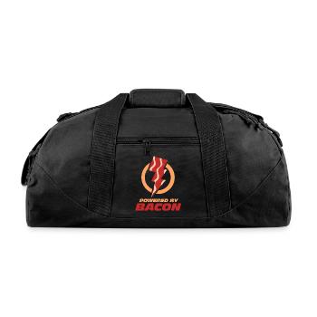 Powered by Bacon Lightning Bolt - Recycled Duffel Bag - black - Front