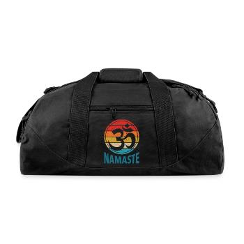 Namaste Sign Yoga Meditation Spiritual Yogi Yoga - Recycled Duffel Bag - black - Front