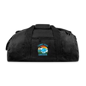 Vintage Tummy Ache Survivor - Recycled Duffel Bag - black - Front