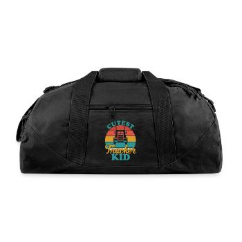 Cutest Trucker Kid - Retro Style - Recycled Duffel Bag - black - Front
