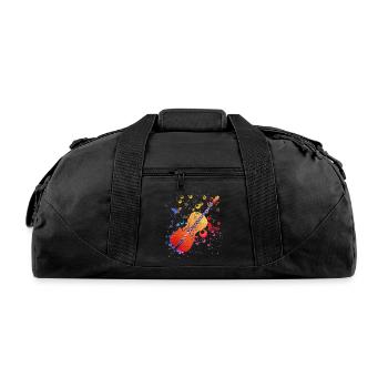 Colorful Cellist Music Notes Musical Instrument - Recycled Duffel Bag - black - Front