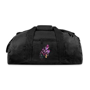 Musical Instrument Music Notes Musician Treble - Recycled Duffel Bag - black - Front
