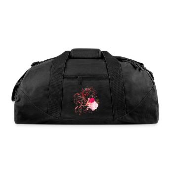 Musical Notes Butterfly Mariposa Moth Musician - Recycled Duffel Bag - black - Front