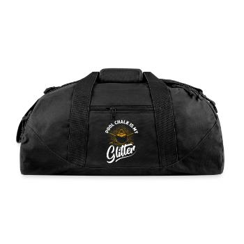 Pool Chalk Is My Glitter Billard Pool Billiard Pla - Recycled Duffel Bag - black - Front