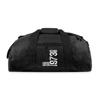 Anniversary December 1973 - Birthday Gift December - Recycled Duffel Bag - black - Front