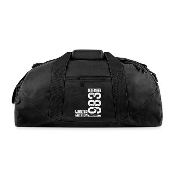 Anniversary December 1983 - Birthday Gift December - Recycled Duffel Bag - black - Front