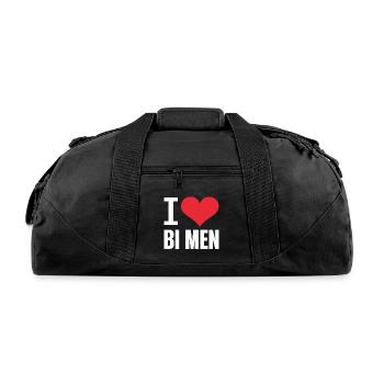 I Love Bi Me Bisexual Men Bi Pride Bisexual Pride - Recycled Duffel Bag - black - Front