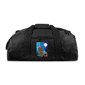 Bigfoot Christmas Tree Lights Xmas Season - Recycled Duffel Bag - black - Front