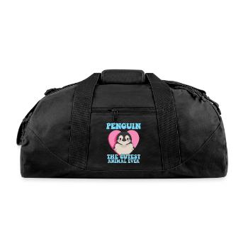 Penguin The Cutest Animal - Recycled Duffel Bag - black - Front