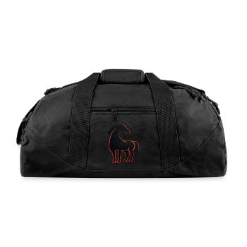 Black horse design - Recycled Duffel Bag - black - Front