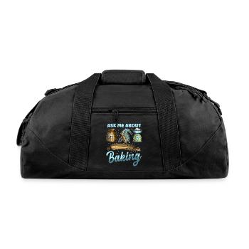 Bake Bakers Ask About Baking - Recycled Duffel Bag - black - Front