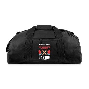 Bake Bakers To Discuss Baking - Recycled Duffel Bag - black - Front