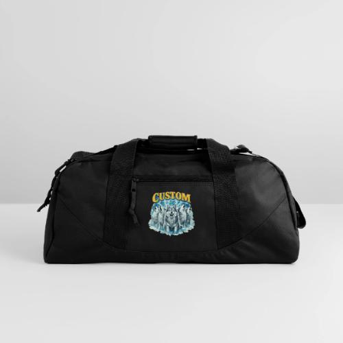 Custom Wolf Pack Howling Moon Vintage Wilderness - Recycled Duffel Bag