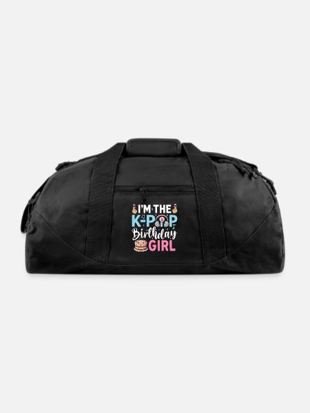 KPop Birthday Girl Tee - Recycled Duffel Bag - black