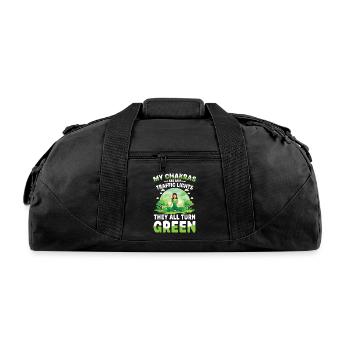  My Chakras Are Like Traffic Lights They All Turn - Recycled Duffel Bag - black - Front