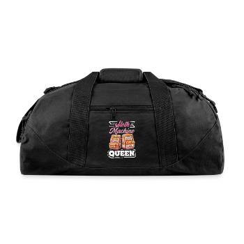 Slot Machine Queen Casino Gambling Jackpot Winner - Recycled Duffel Bag - black - Front
