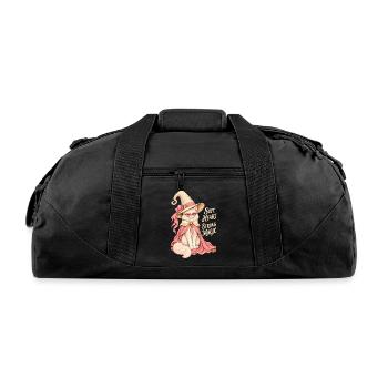 Soft Heart Strong Magic Cat - Recycled Duffel Bag - black - Front