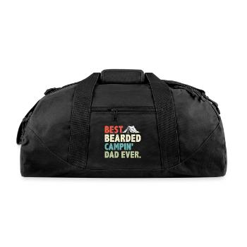 Best Bearded Campin' Dad Ever Outdoor Camping - Recycled Duffel Bag - black - Front