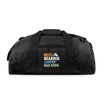 Best Bearded Campin' Dad Ever Outdoor Camping - Recycled Duffel Bag - black - Front