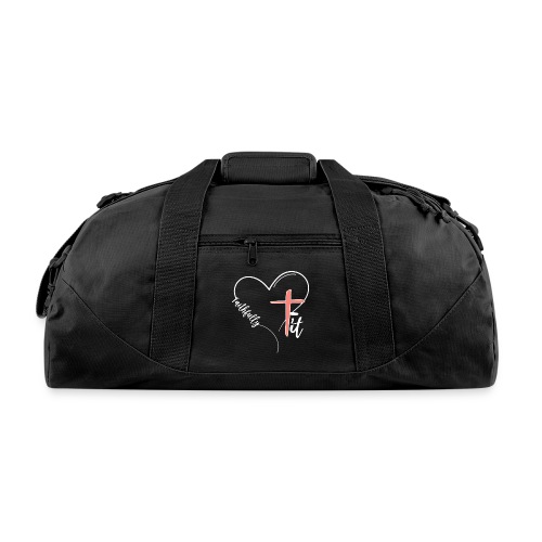 White Faithfully Fit Logo - Recycled Duffel Bag