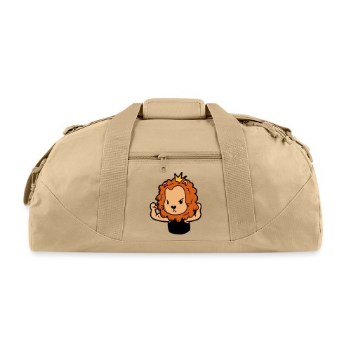 Cute Strong Lion Flexing Muscles - Recycled Duffel Bag
