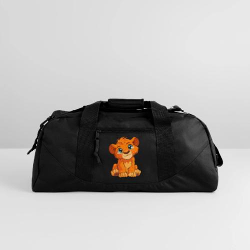 Sweet Cartoon Lion Cub with Big Innocent Eyes - Recycled Duffel Bag