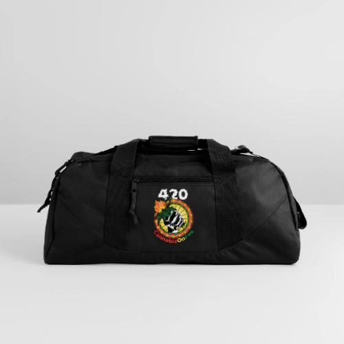 Whimsical 420 OnFire Time Weed Marijuana Design - Recycled Duffel Bag