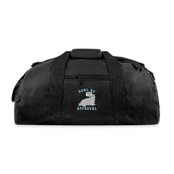 Cute Seal Puns Seal Of Approval Sea Marine - Recycled Duffel Bag - black - Front