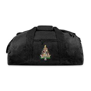Schnauzer Dogs Christmas Pine Tree Funny - Recycled Duffel Bag - black - Front