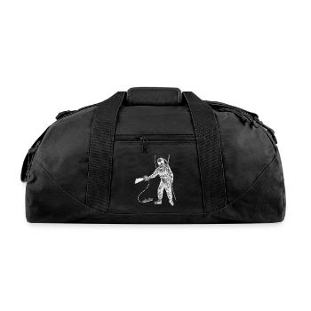 Vintage Diver with Helmet and an Underwater Lamp - Recycled Duffel Bag - black - Front