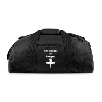 A-10 Thunderbolt Blueprint Art - Recycled Duffel Bag - black - Front