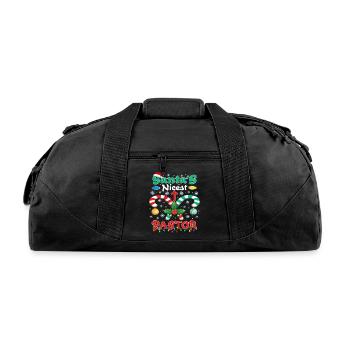 Santa's Nicest Pastor Christmas Religious - Recycled Duffel Bag - black - Front