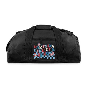 Party Like It’s 1776 - Recycled Duffel Bag - black - Front