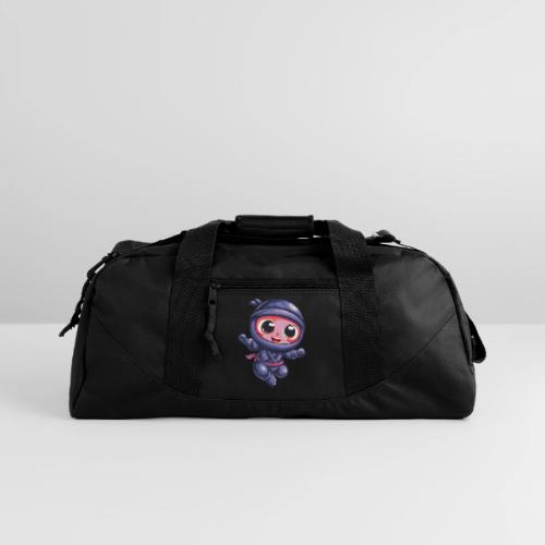 Joyful Cartoon Baby Ninja Jumping in Action - Recycled Duffel Bag