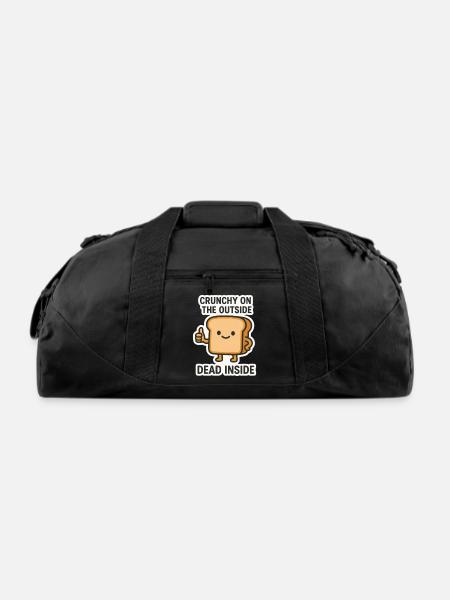 Crunchy Outside Dead Inside - Recycled Duffel Bag - black