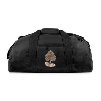 Majestic Pine Tree – Monochrome Nature - Recycled Duffel Bag - black - Front
