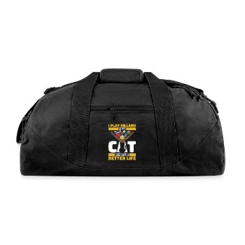 Billiards Pool Cat - Recycled Duffel Bag - black - Front