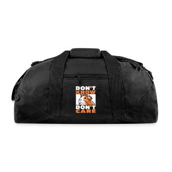 Guinea Pig Cavy Funny Dont Know Dont Care - Recycled Duffel Bag - black - Front