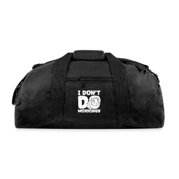 Guinea Pig Cavy Funny I Dont Do Mornings - Recycled Duffel Bag - black - Front