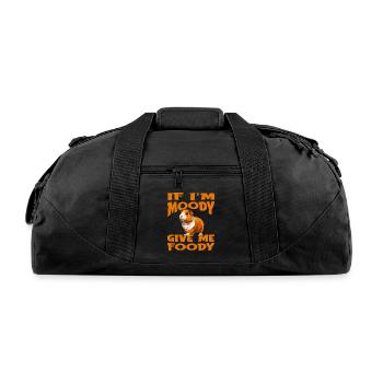 Guinea Pig Cavy Funny If Im Moody Give Me Foody - Recycled Duffel Bag - black - Front