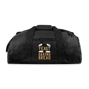 Baker Yeast Shirt Loaf Bread Bakery Pastry - Recycled Duffel Bag - black - Front