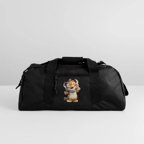 Energetic Baby Tiger Standing with Joy - Recycled Duffel Bag