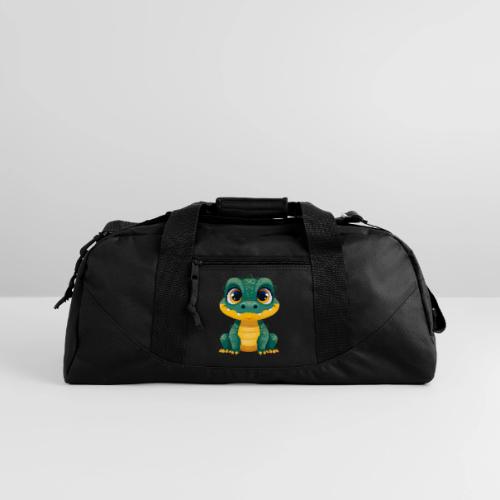 Smiling Cartoon Alligator - Recycled Duffel Bag